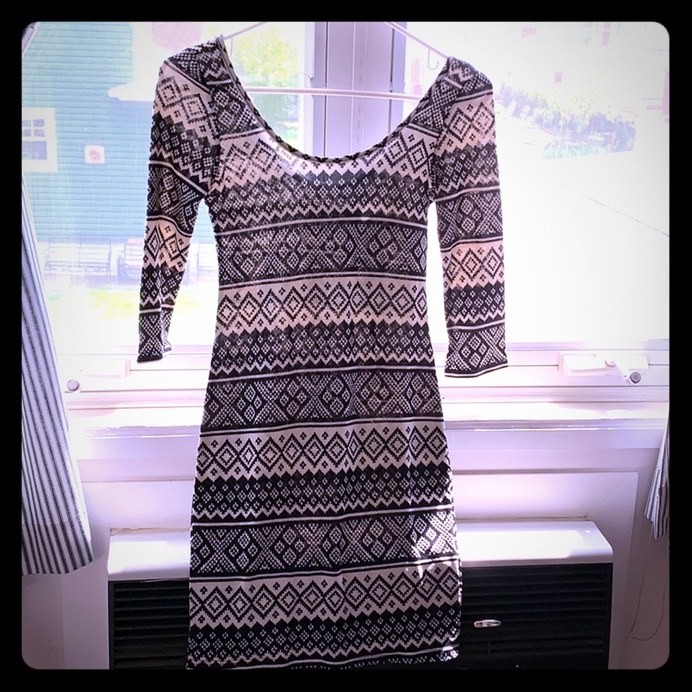Tribal print knit dress